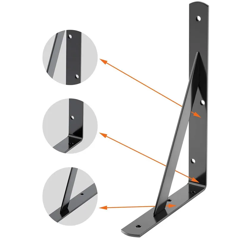 TIG welded aluminum shelf bracket for wall mount shelving applications