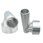 Front-up view of two tube connectors paired together showing matching thread alignment