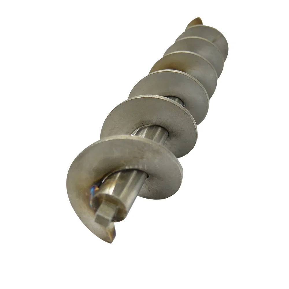 Stainless steel auger shafts for food-grade powder conveying