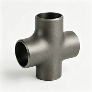 Elbow Cross Four Way fitting with symmetrical flow paths for piping distribution systems