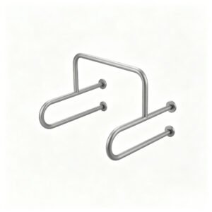 Matte silver grab rail for bathroom urinal