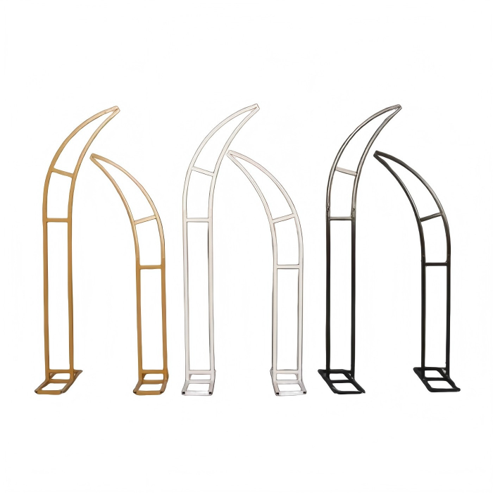 Metal Plant Stand curved wrought iron single plant support brackets set