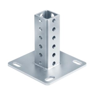 Anodized Aluminum Post Base for Fence with TIG welded construction