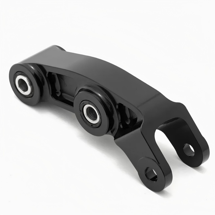 High performance rear suspension linkage made from Ergal aluminum for custom e bike suspension systems