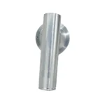 Front view of tube connector showing hex head and threaded opening for pipe fitting