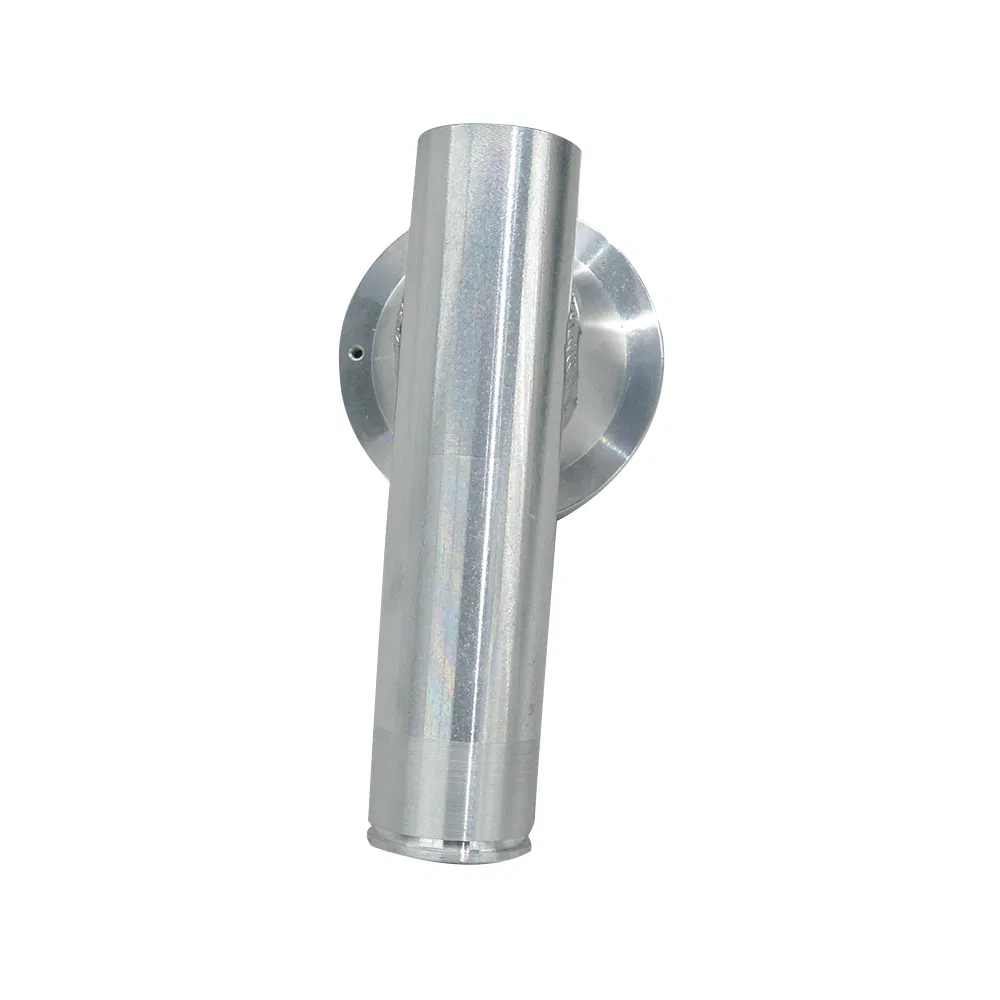 Tube Connector TIG Welded Alum Machined Sleeves Heavy Duty 2 Front view of tube connector showing hex head and threaded opening for pipe fitting