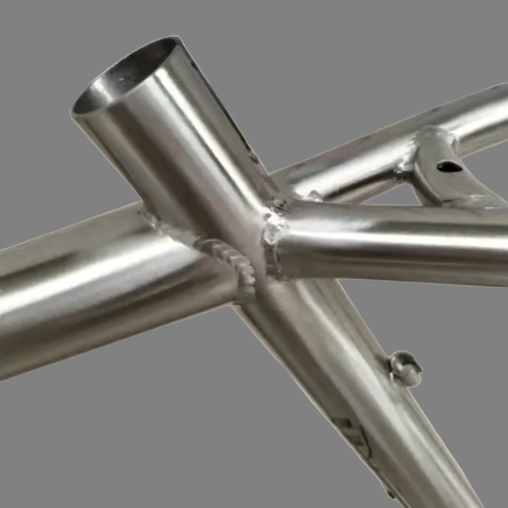 Cadre de vélo en titane soudé TIG de précision avec profil de soudure lisse et durabilité