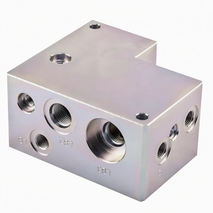 Präzisions-Ventilblock Hydraulik, hergestellt mit CNC-Bearbeitung für zuverlässige Fluidsteuerungsanwendungen