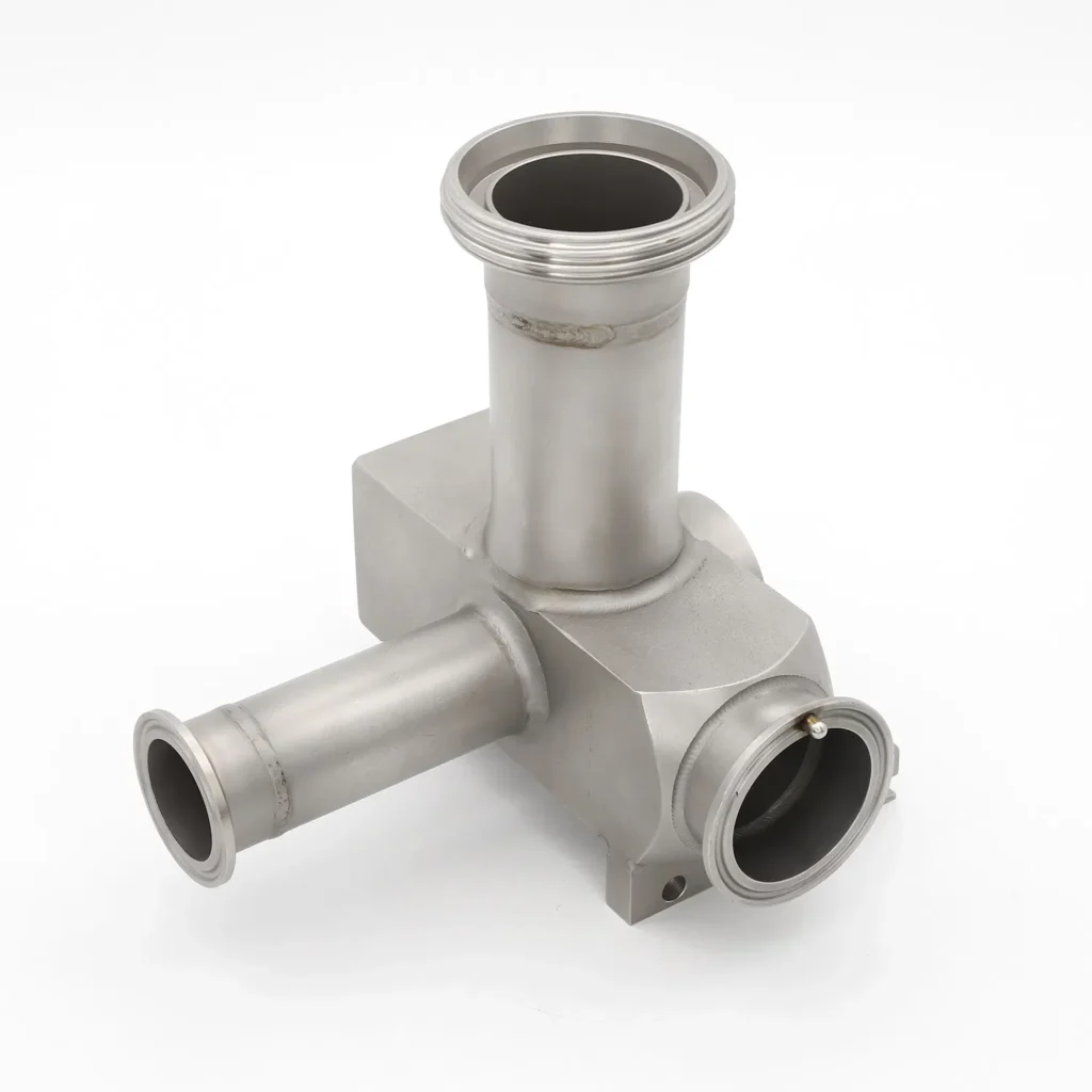 Valve Housing SS304 Investment Casting TIG Welded Sanitary Finish 1 Precision valve-housing manufactured by lost wax investment casting with TIG welded stainless steel structure