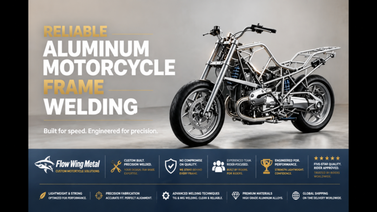 Aluminum Motorcycle Frame Welding Process Showing Precise TIG Welding
