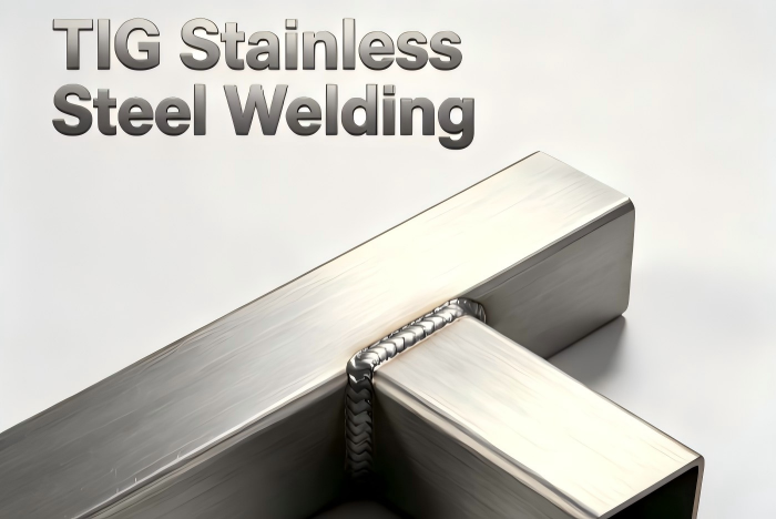 TIG Stainless Steel Welding process showing precise weld beads and clean stainless steel fabrication techniques