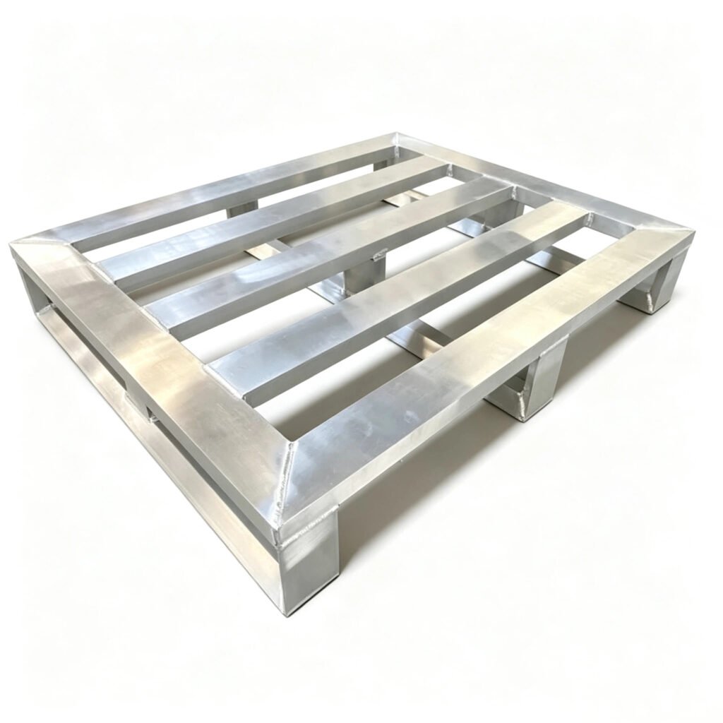 palette en aluminium haute charge avec coins fermés et finition de bord lisse