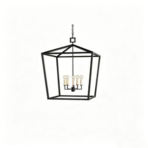 industrial style black iron cage pendant lighting