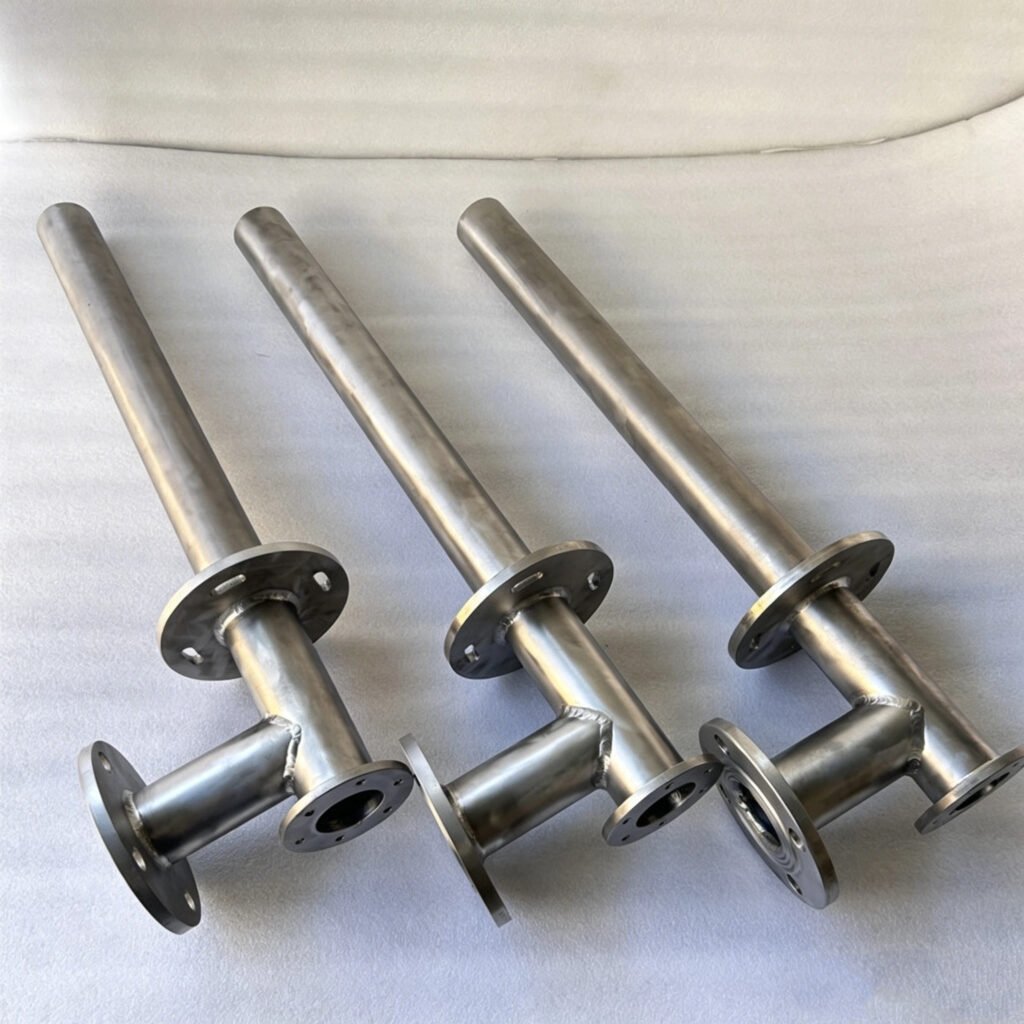 Custom Titanium Flanged Tee Fittings with precision machined flanges
