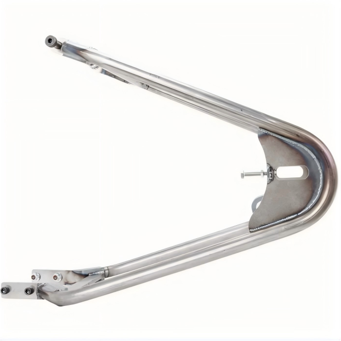 TIG bicycle frame welding close-up showing smooth bead and clean joint on chromoly steel tubing