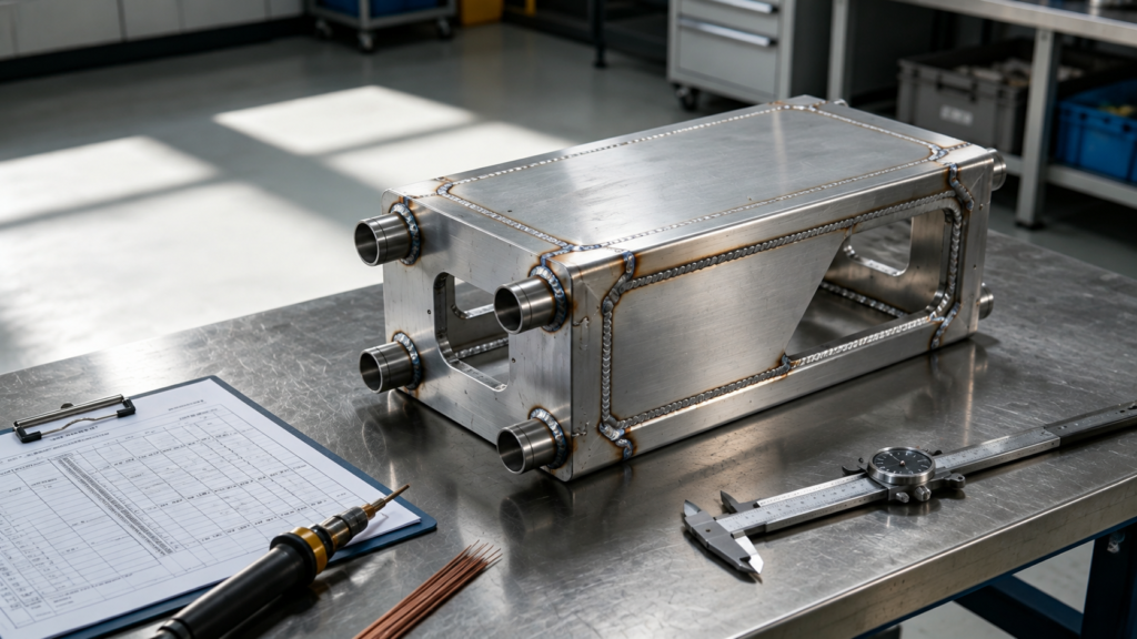 Custom aluminum frame assembly featuring precision welding, durable construction, and lightweight solutions for industrial equipment