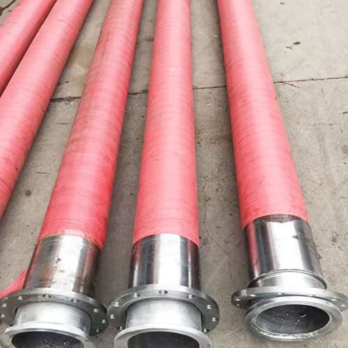 Industrial large diameter rubber hydraulic hose assembly with metal flange