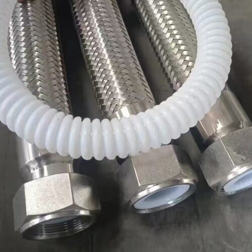 Compact PTFE braided hose for narrow‑space industrial installation