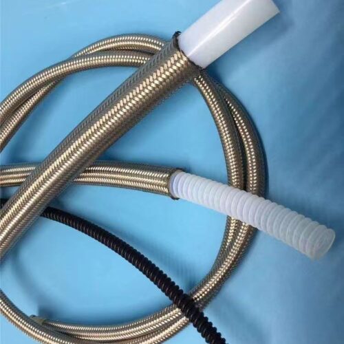 Slim stainless steel braided hose with PTFE inner liner
