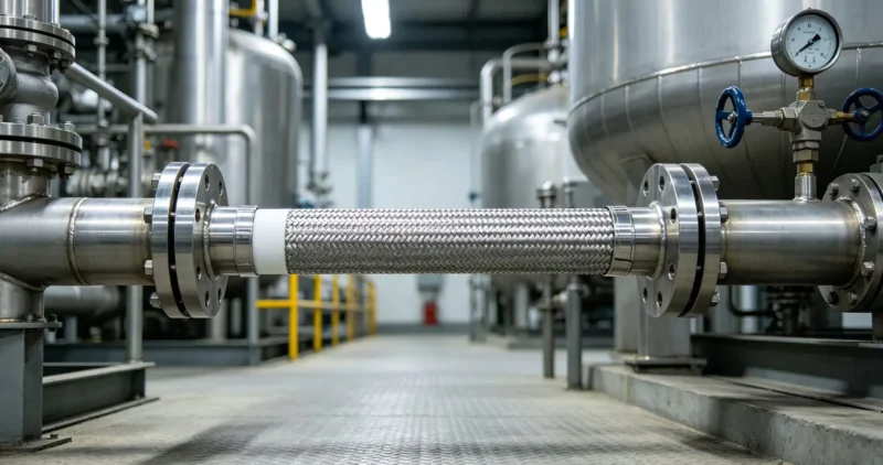 . Stainless steel corrugated inner core with dense wire braid industrial metal hose