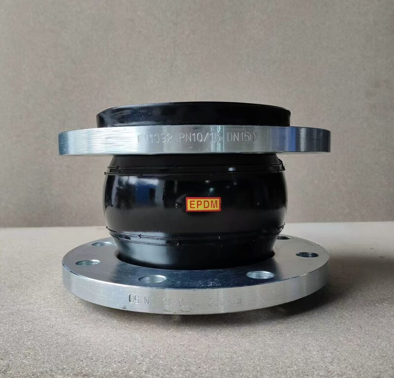 . Rubber expansion joint practical installation on industrial pipeline