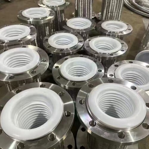 Flexible metal hose with PTFE inner lining for chemical plant pipeline