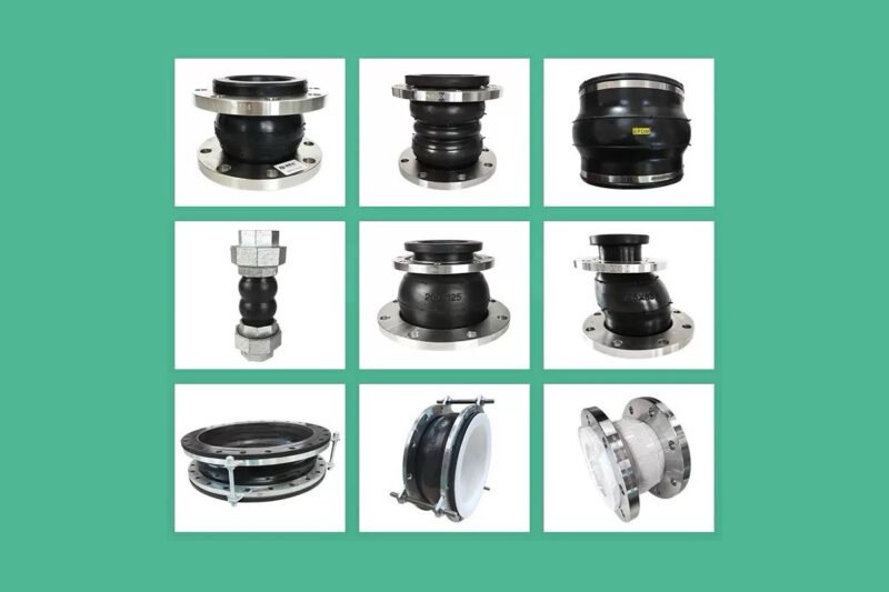 Flexible rubber expansion joint for industrial pipeline