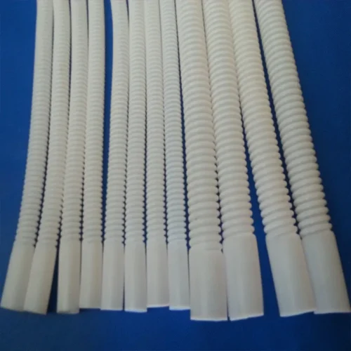 High temperature resistant un‑braided bare PTFE corrugated tube for chemical fluid handling