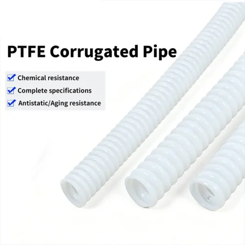 Flexible bare PTFE corrugated pipe without metal outer reinforcement