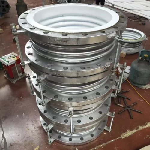 PTFE lined stainless steel expansion joint flanged bellows compensator for chemical pipeline