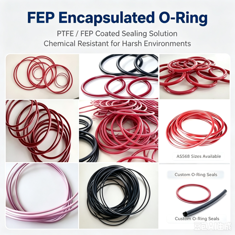 FKM inner FEP shell encapsulated O‑ring high performance industrial sealing part