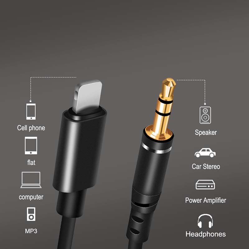Coiled AUX Cable for iPhone - Audio Cable or Adapter - flitop.net