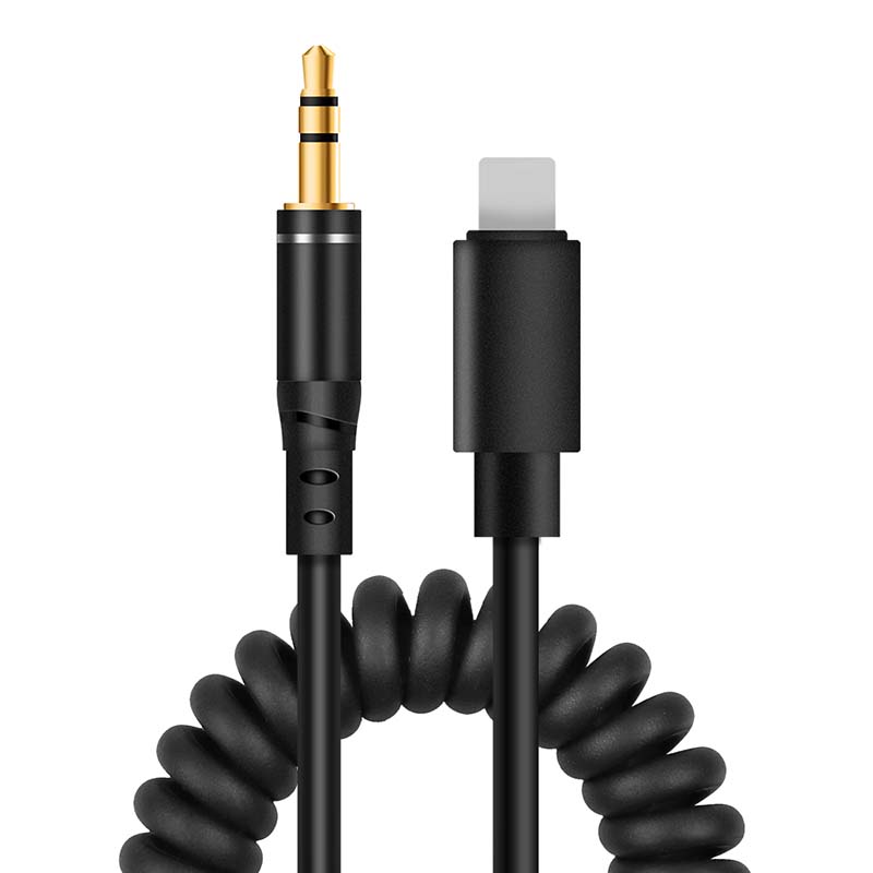 Coiled AUX Cable for iPhone - Audio Cable or Adapter - flitop.net