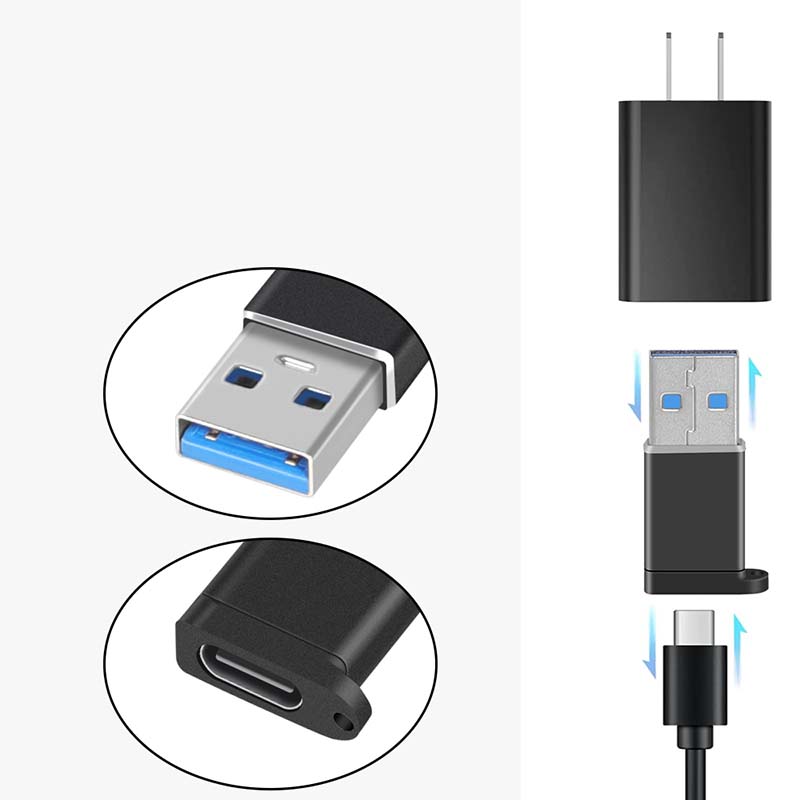 Type-C to USB-A Male Adapter (USB 3.0) - OTG or Charging Adapter - flitop.net