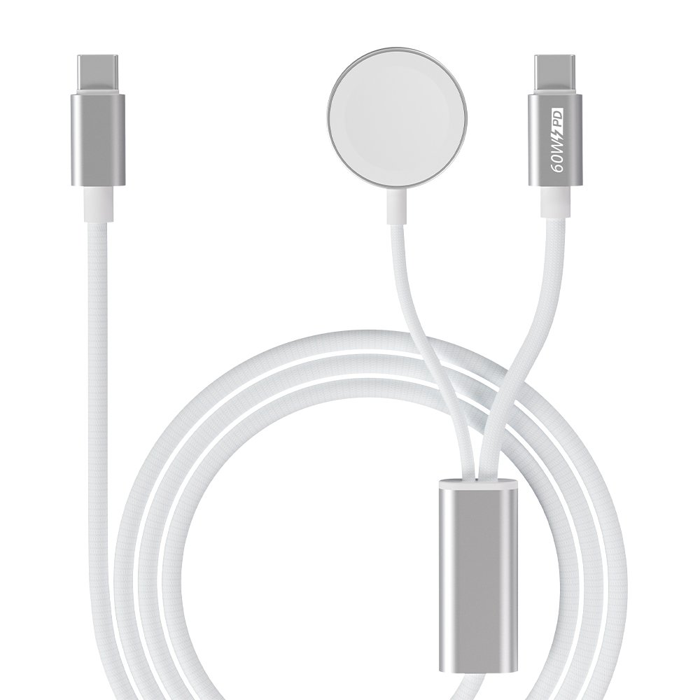 2-in-1 Type-C to Type-C & Watch Fast Charging Data Cable - MULTIHEAD CABLE - flitop.net