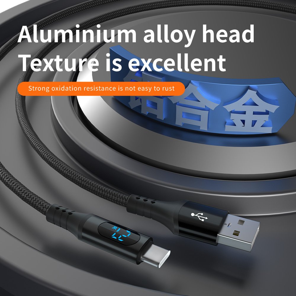 Star-sky Series Charging Watts LED Display USB AM/TYPE CM Braid QC Quick Charging Cable - IPHONE CABLE - flitop.net