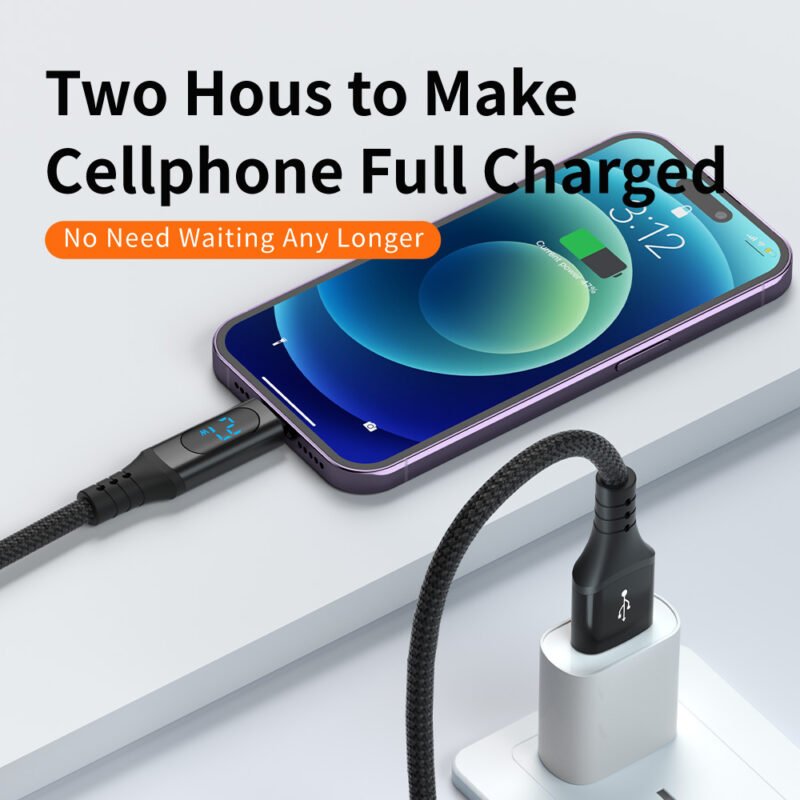 Star-sky Series Charging Watts LED Display USB AM/TYPE CM Braid QC Quick Charging Cable - IPHONE CABLE - flitop.net