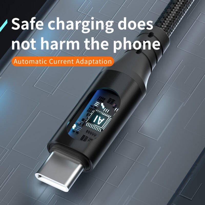 Star-sky Series Charging Watts LED Display USB AM/TYPE CM Braid QC Quick Charging Cable - IPHONE CABLE - flitop.net