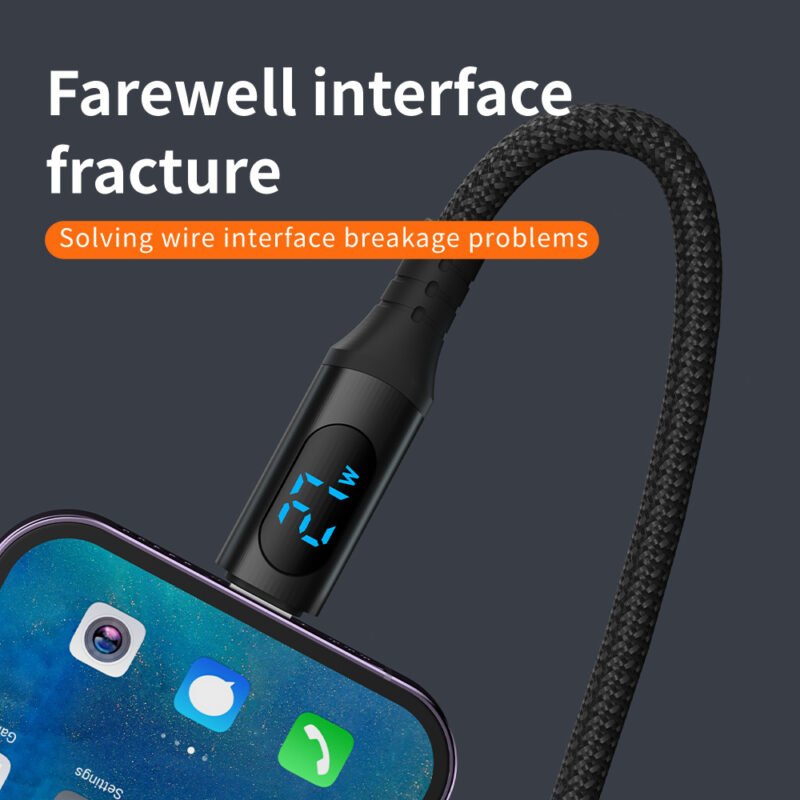 Star-sky Series Charging Watts LED Display USB AM/TYPE CM Braid QC Quick Charging Cable - IPHONE CABLE - flitop.net