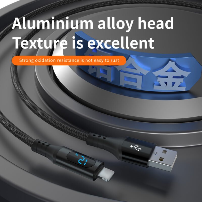 Star-sky Series Charging Watts LED Display USB AM/Lightning Braid Quick Charging Cable - IPHONE CABLE - flitop.net