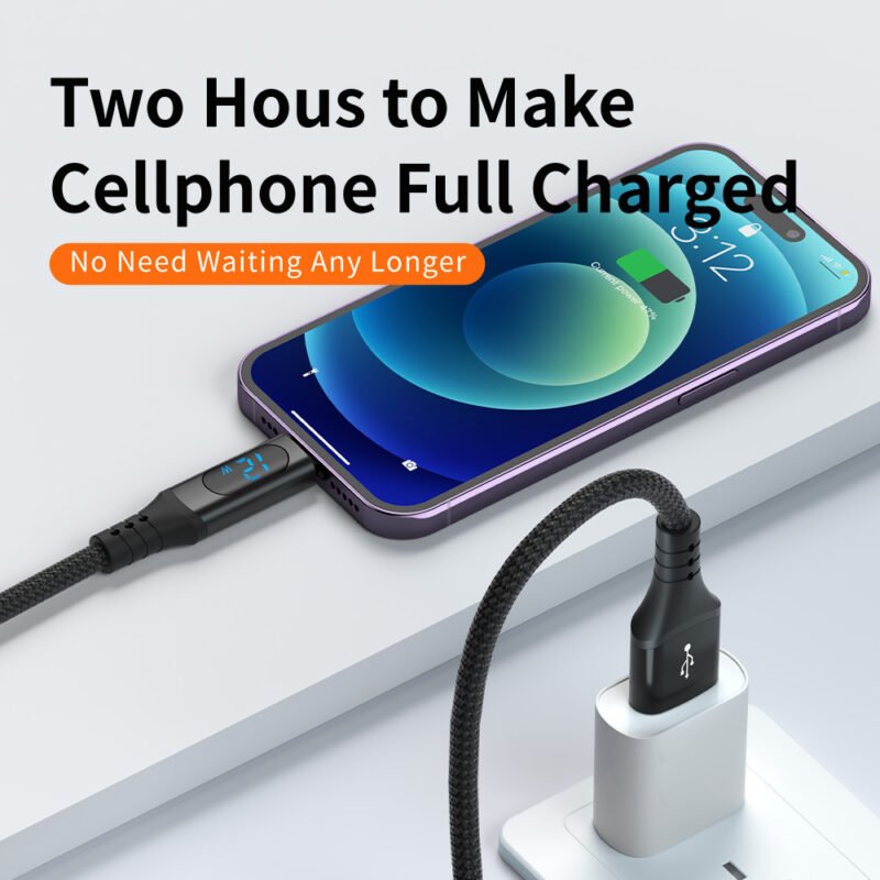 Star-sky Series Charging Watts LED Display USB AM/Lightning Braid Quick Charging Cable - IPHONE CABLE - flitop.net