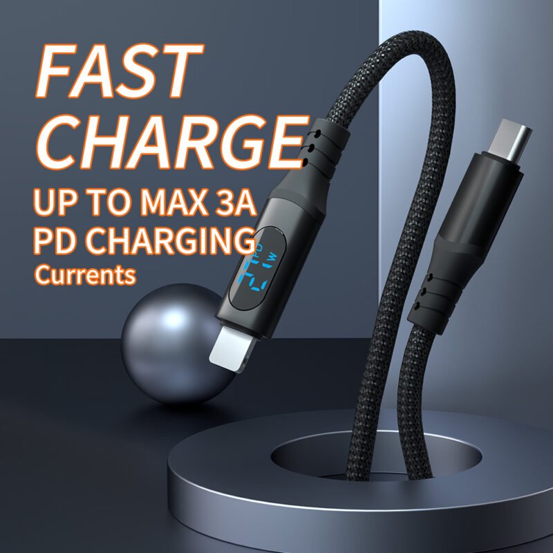 Светодиодный дисплей Star-sky Series Charging Watts, тип CM/Lightning Braid, 9 В/3 А, 27 Вт, P...