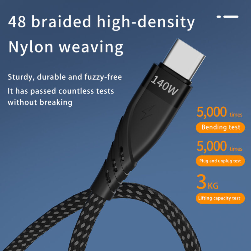 CYCLONE 系列 TYPE-C 2 合 1 多功能 140W PD 快充线</trp-p...