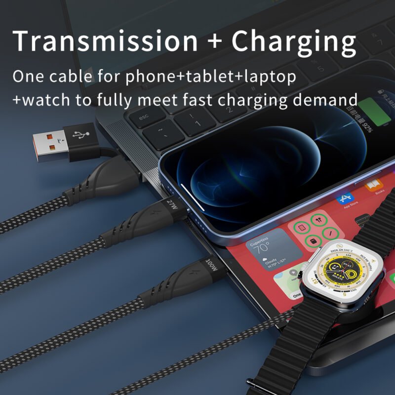 CYCLONE Serie 2-IN-3 Multi-function PD Quick Charging Cable - IPHONE CABLE - flitop.net