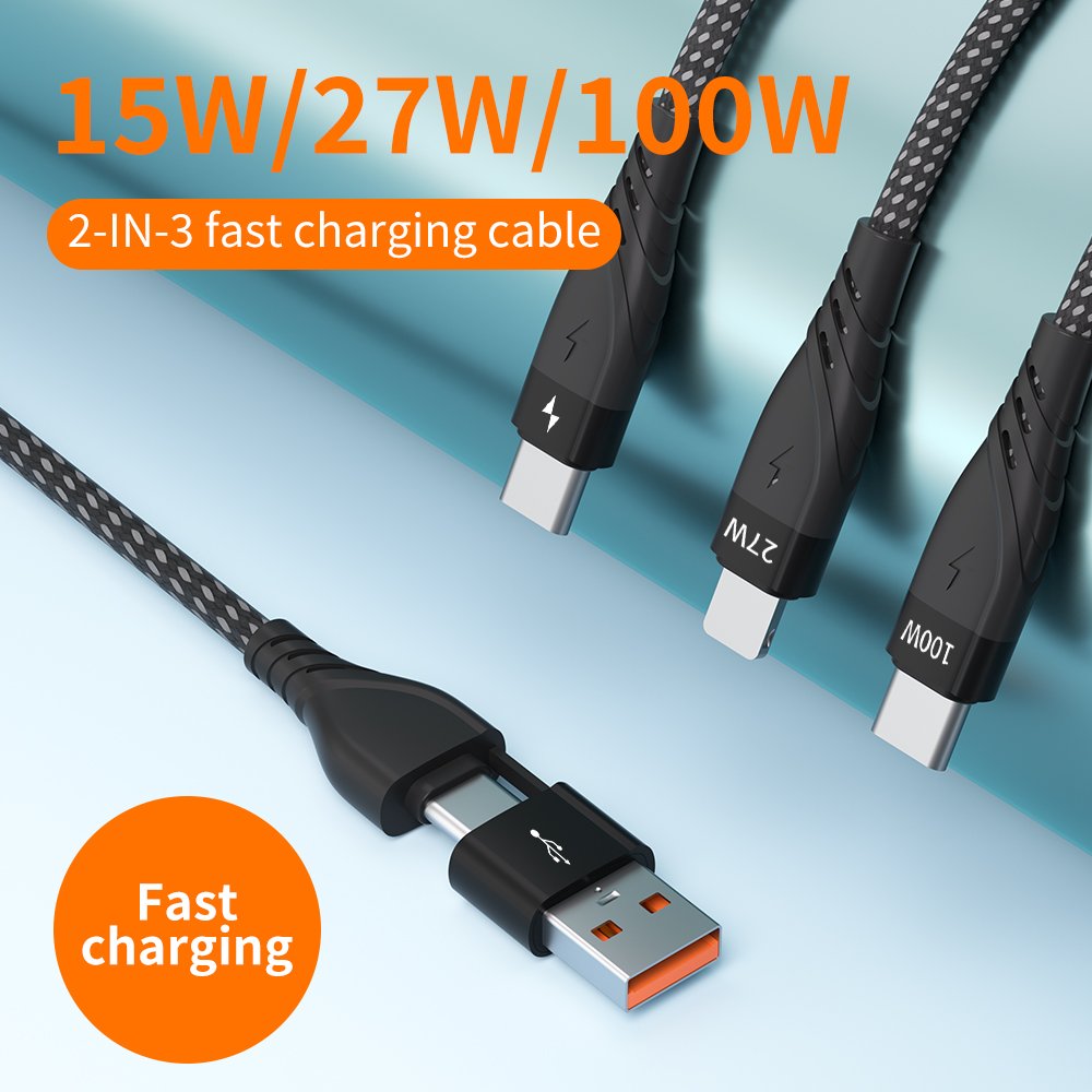 CYCLONE Serie 2-IN-3 Multi-function PD Quick Charging Cable - IPHONE CABLE - flitop.net