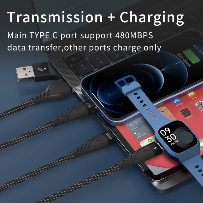 CYCLONE Serie 2-IN-3 Multi-function PD Quick Charging Cable - IPHONE CABLE - flitop.net