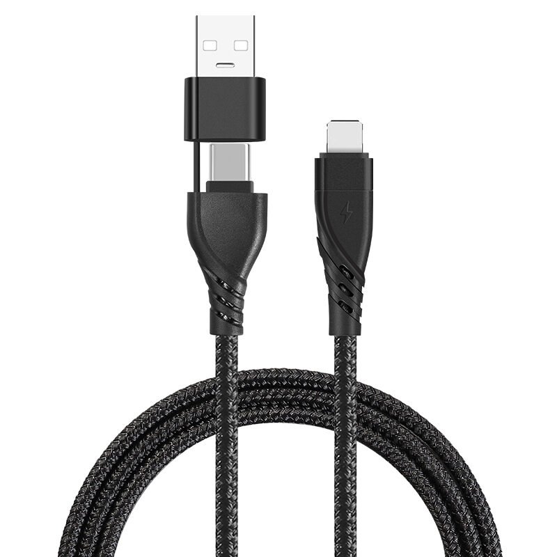 CYCLONE 系列 2 合 1 编织线缆（CM 型）+ USB-AM 转 Lightning 8 针适配器 ...