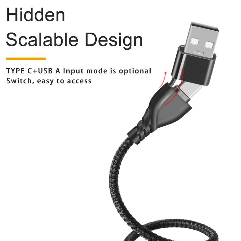 CYCLONE 系列 2 合 1 编织线缆（CM 型）+ USB-AM 转 Lightning 8 针适配器 ...