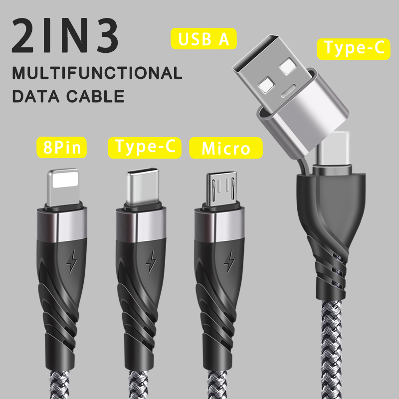 Cable de carga USB universal con trenzado de armadura «CYCLONE Serie 2 en 3»</trp-post-con...