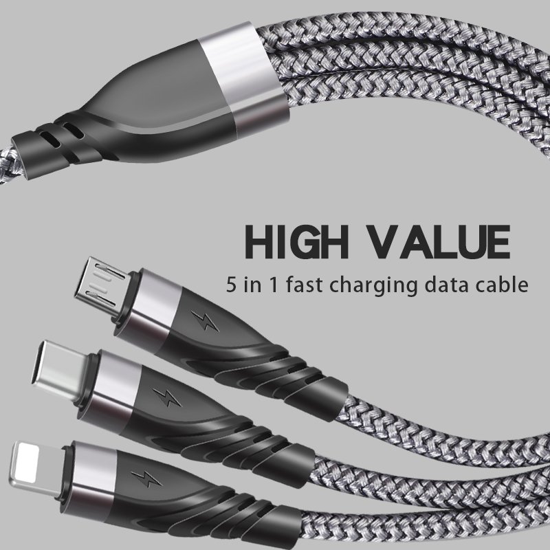 CYCLONE Serie 2 in 3 Armature braid universal USB Charging Cable - IPHONE CABLE - flitop.net
